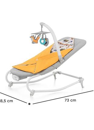 Музичний шезлонг гойдалка kinderkraft felio 2 / крісло гойдалка 3-в-1 з вібрацією