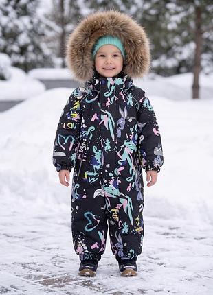 Комбинезон javinia 071088 зимний для девочки черный 74см.80см.86см.90см.92см.98см