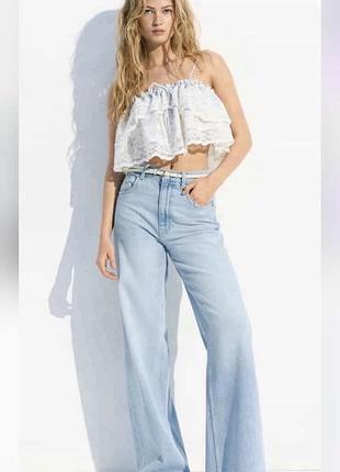 Джинси жіночі h&m широкі блакитні розмір 22
