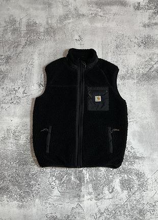 Безрукавка carhartt wip prentis чорна, розмір s жилетка жилет шерпа кархарт