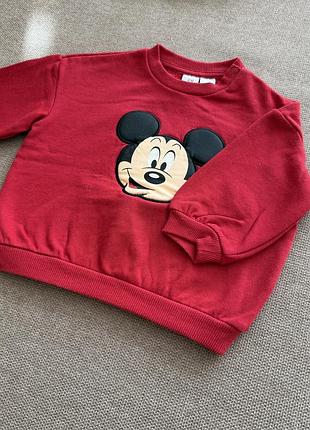 Дитячий світшот кофта на флісі h&m disney з міккі маусом розмір 80 (9-12 міс)