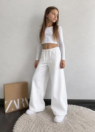 Джинси білі широкі wide leg zara