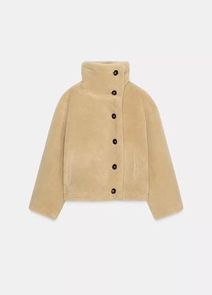 Нова бежева двостороння дублянка zara зара