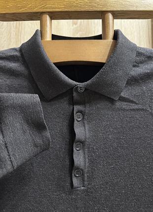 Елегантне мериносове поло з довгим рукавом riccovero (100% merino wool)