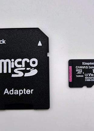 Карта памяти kingston canvas select plus microsdxc 128gb class 10 uhs