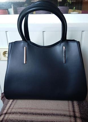 Жіноча сумка genuine leather, 24*32*11см, натур шкіра, італія, чорний, містка стильна велика