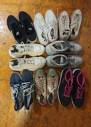 Акція великий комплект лот жіночого взуття пакет 8 пар розмір 38.5 - 39 (nike, converse) якщо тепер купляете віддаю усі кросівки по 100грн за пару