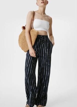 Нові легкі штани палаццо в смужку c&a (з біркою), розмір 44/46 (xl-xxl)