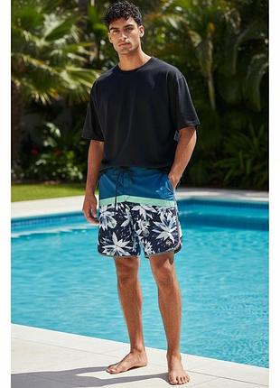 Чоловічі пляжні шорти quiksilver 30 бордшорти для серфінгу плавальні шорти сині з принтом