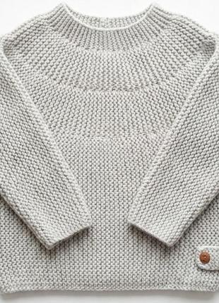 Светр сірий в'язаний zara для малюків 74 см унісекс 6-9 міс