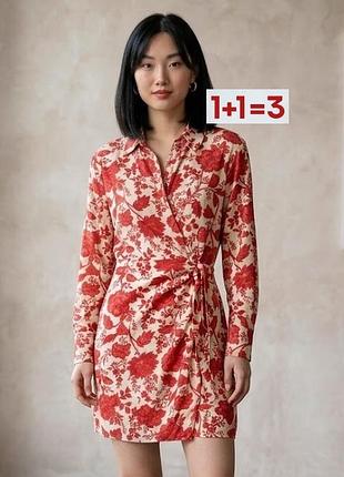 1+1=3 🎁 невероятное платье на запах в цветочный принт от mango