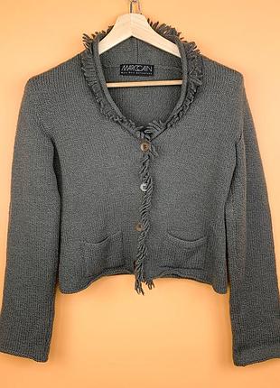 Жіночий шерстяний кардиган marc cain collections оригінал бахрома розмір s / n2