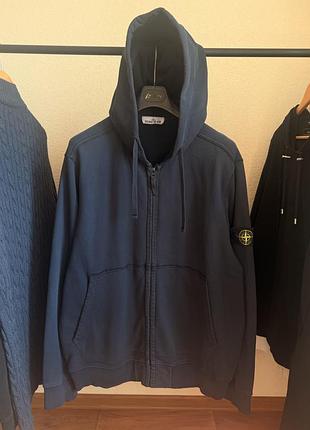 Худи stone island blue zip up hoodie