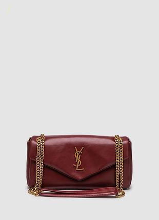 Сумка calypso saint in plunged lambskin laurent burgundy