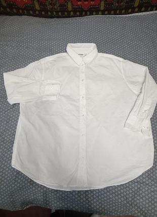 Женская белая хлопковая рубашка, weekday, оригинал, р. 4xl - 5xl