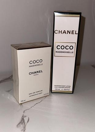Коко шанель набір парфумований ✨coco chanel mademoiselle✨ парфуми 100 мл+крем для тіла