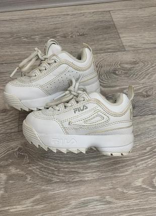 Дитячі кросівки fila disruptor (білі, 22 розмір / eur 22)