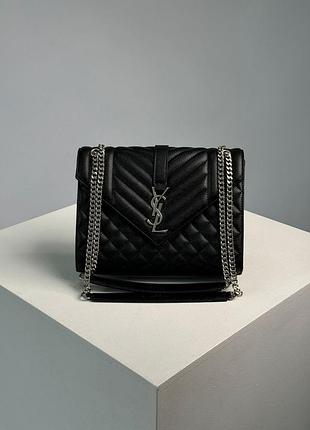 Сумка saint envelope medium in quilted laurent leather silver
