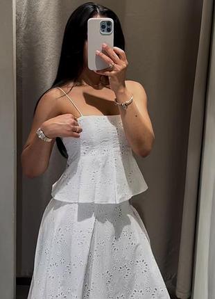 Дуже красива спідничка zara з прошви ,розмір л ,нова ,з біркою оригінал