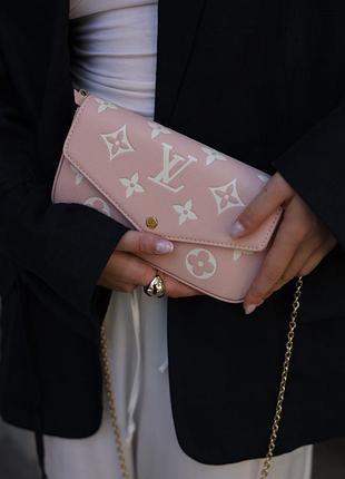 Сумка louis félicie pochette vuitton bag white/pink