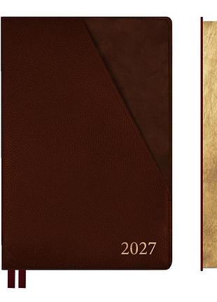 Щоденник діловий leo planner whisky a5 датований 2027 твердий коричневий 368 сторінок