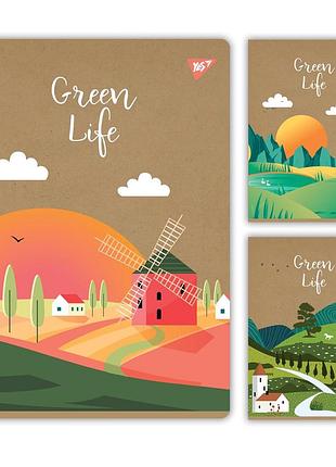 Зошит для записів yes green life 48 а4 аркушів клітинка крафт