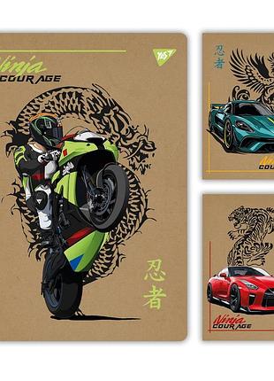 Зошит для записів yes ninja courage 48 а4 аркушів клітинка крафт