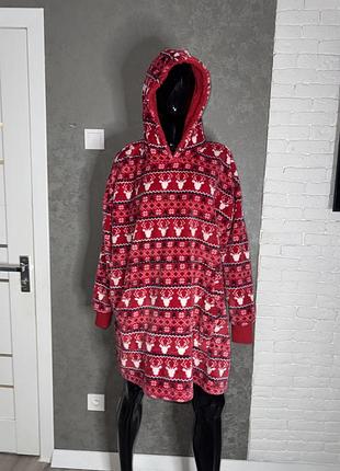 Подовжене плюшеве домашнє худі з утепленим капюшоном primark