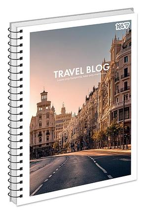 Зошит для записів а4/80 одинарна спіраль travel blog yes