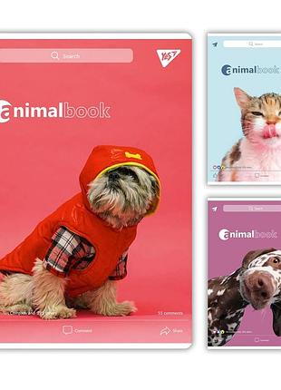 Тетрадь для записей yes animalbook а4 48 листов клетка