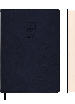 Щоденник діловий leo planner vector a5 датований 2027 твердий синій 368 сторінок