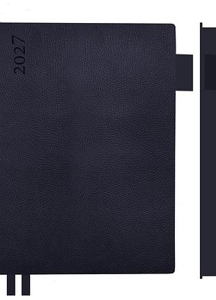 Щоденник діловий leo planner binario а5 датований 2027 м‘який темно-синій 368 сторінок