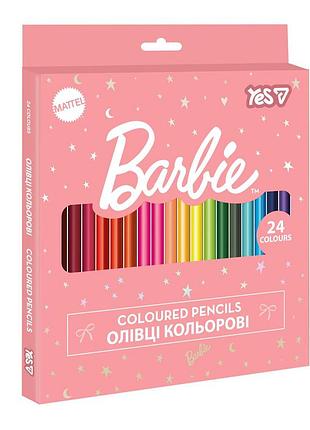 Олівці кольорові yes barbie shiny 24 кольори