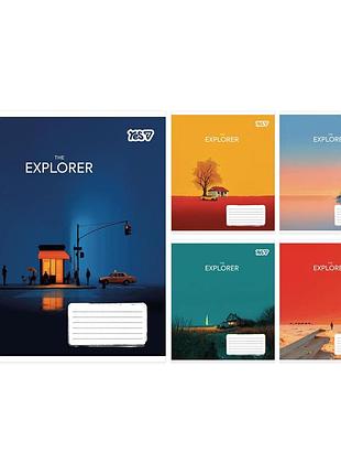 Тетрадь школьная yes the explorer а5 24 листов клетка