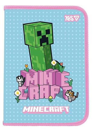Папка факультативна пластикова на блискавці yes minecraft.spring з кишенею a4