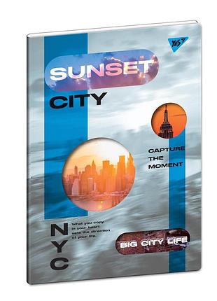 Тетрадь yes sunset city а4 60 листов с высечкой клетка