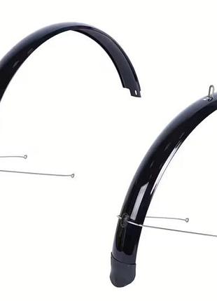 Крылья 26" bravvos x080 80мм со стойкой черные (mud-26-088)