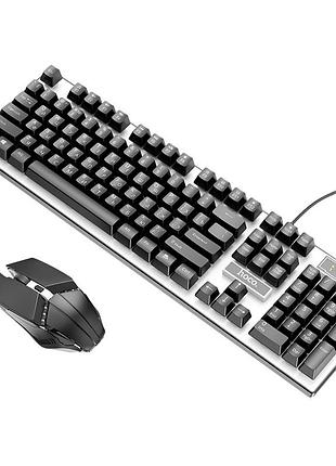 Набір ігровий hoco gm18 luminous провідна клавіатура та миша rgb для пк ps4 кабель довжиною 1.4m black