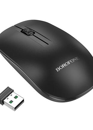 Бездротова миша borofone bg14 planet usb адаптер на частоті 2.4g з роздільною здатністю 1000dpi сумісність з більшістю ос black