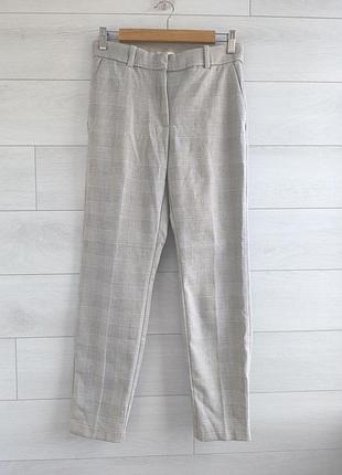 Класичні бежеві штани/брюки сигарети h&m eur 38 р. uk 10 р. у клітинку/гусячу лапку