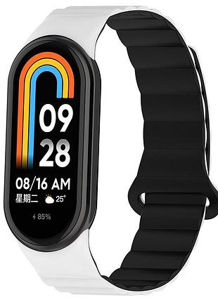 Ремешок dual-color magnetic для xiaomi mi band 9/8/10 white / black
