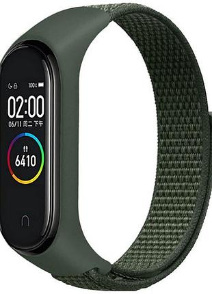 Ремешок nylon new для xiaomi mi band 3/4/5/6/7 green