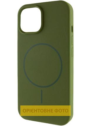 Чехол silk full protective (aa) no logo with magnetic fit для apple iphone 17 (6.3") зеленый / dark olive