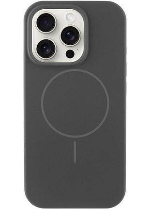 Чехол silk full protective (aa) no logo with magnetic fit для apple iphone 14 pro (6.1") серый / dark gray
