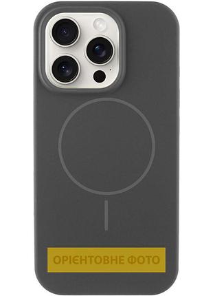 Чехол silk full protective (aa) no logo with magnetic fit для apple iphone 16 (6.1") серый / dark gray