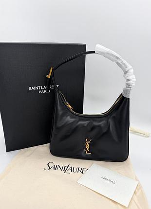 Saint laurent black leather hobo bag with gold hardware 22x18