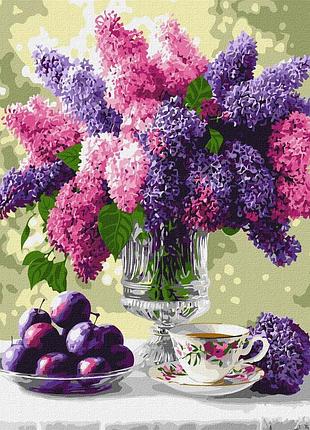 Картина за номерами "натюрморт з бузком" ©art_selena_ua kho3388, 40х50 см