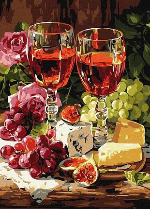 Картина за номерами "натюрморт з інжиром та вином" ©art_selena_ua kho5774, 40х50 см