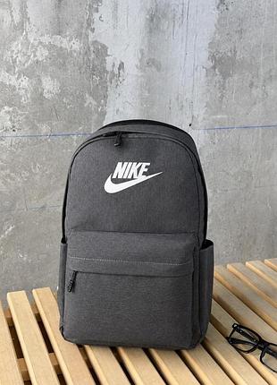 Рюкзак nike серый, городской спортивный рюкзак, с передним карманом, 44×30×14