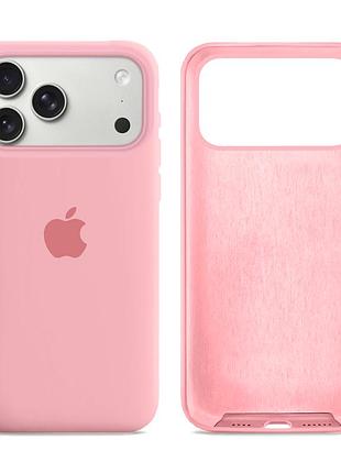 Чехол силиконовый silicone case full size для iphone 17 pro max с микрофиброй защита корпуса 12.pink